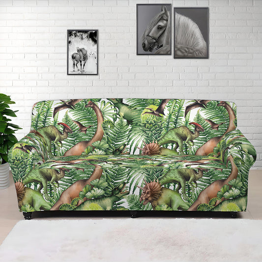 Dinosaur And Prehistoric Plants Print Sofa Cover