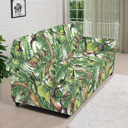 Dinosaur And Prehistoric Plants Print Sofa Cover
