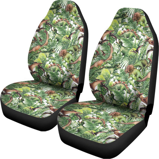 Dinosaur And Prehistoric Plants Print Universal Fit Car Seat Covers