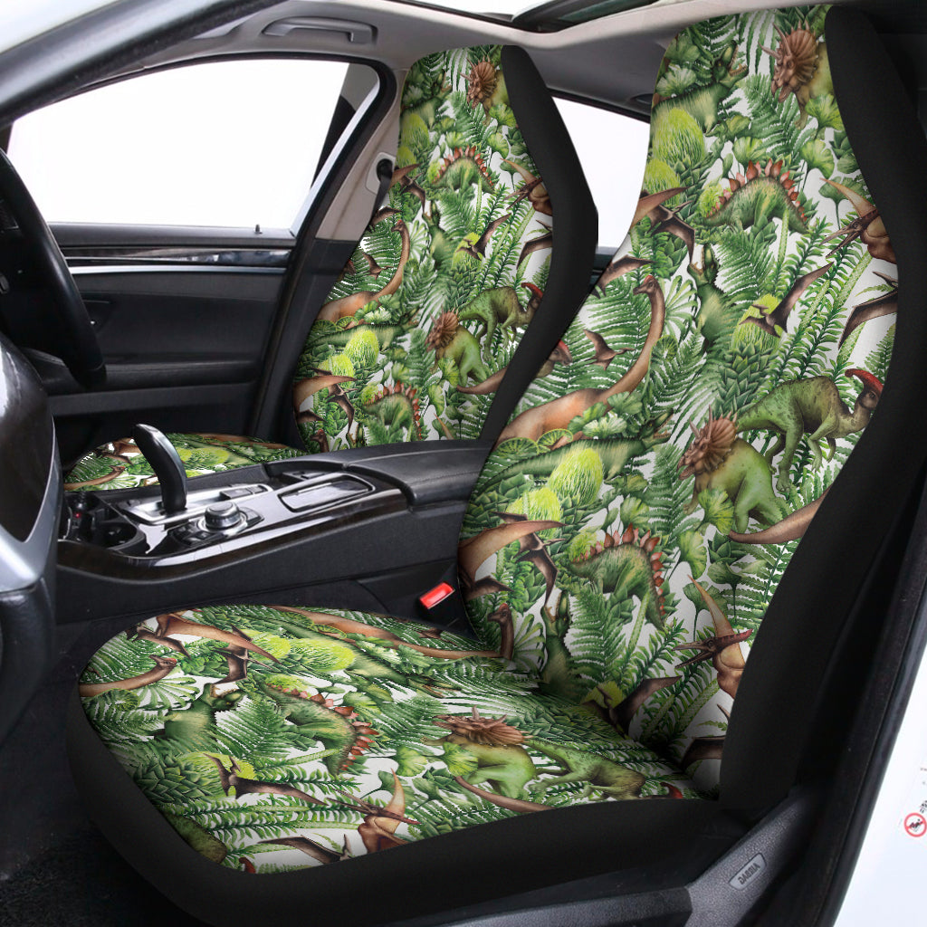 Dinosaur And Prehistoric Plants Print Universal Fit Car Seat Covers