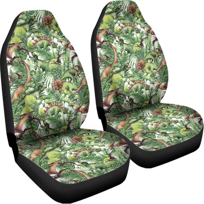 Dinosaur And Prehistoric Plants Print Universal Fit Car Seat Covers