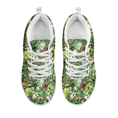 Dinosaur And Prehistoric Plants Print White Sneakers