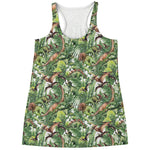 Dinosaur And Prehistoric Plants Print Women's Racerback Tank Top