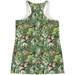 Dinosaur And Prehistoric Plants Print Women's Racerback Tank Top