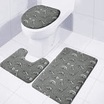 Dinosaur Fossil Pattern Print 3 Piece Bath Mat Set