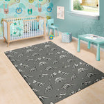 Dinosaur Fossil Pattern Print Area Rug