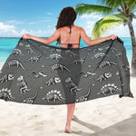 Dinosaur Fossil Pattern Print Beach Sarong Wrap