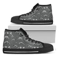 Dinosaur Fossil Pattern Print Black High Top Sneakers
