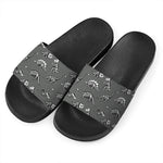 Dinosaur Fossil Pattern Print Black Slide Sandals