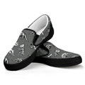 Dinosaur Fossil Pattern Print Black Slip On Sneakers