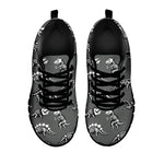 Dinosaur Fossil Pattern Print Black Sneakers