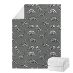 Dinosaur Fossil Pattern Print Blanket