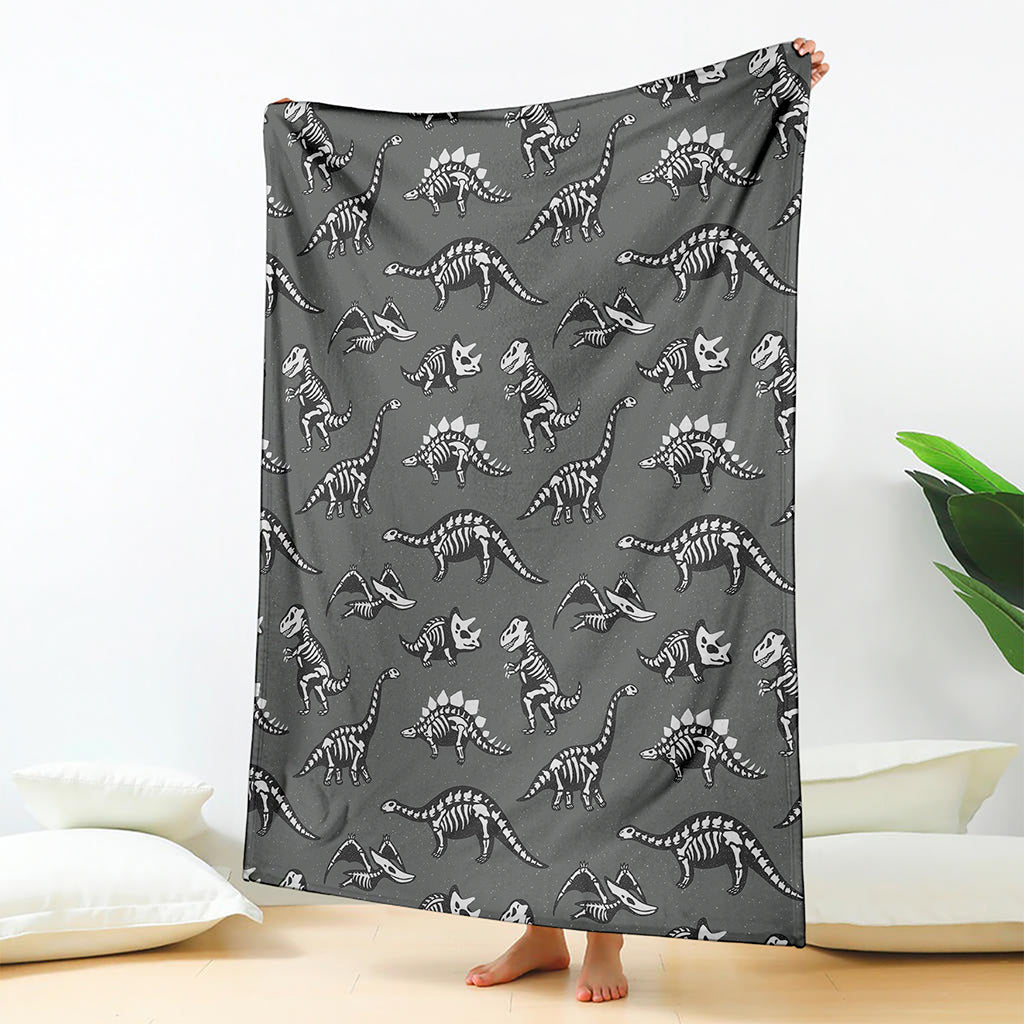 Dinosaur Fossil Pattern Print Blanket