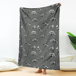 Dinosaur Fossil Pattern Print Blanket