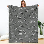 Dinosaur Fossil Pattern Print Blanket