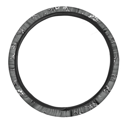 Dinosaur Fossil Pattern Print Car Steering Wheel Cover