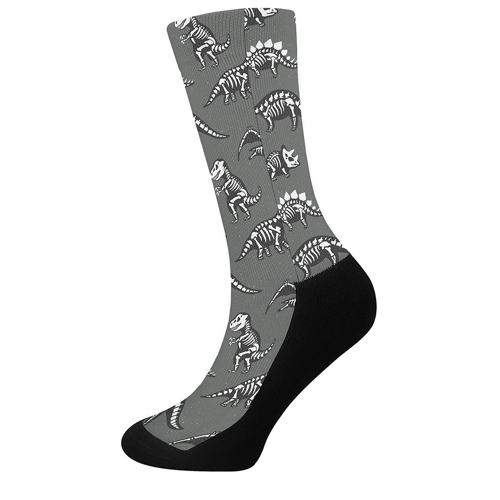 Dinosaur Fossil Pattern Print Crew Socks