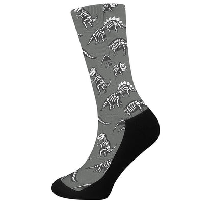 Dinosaur Fossil Pattern Print Crew Socks