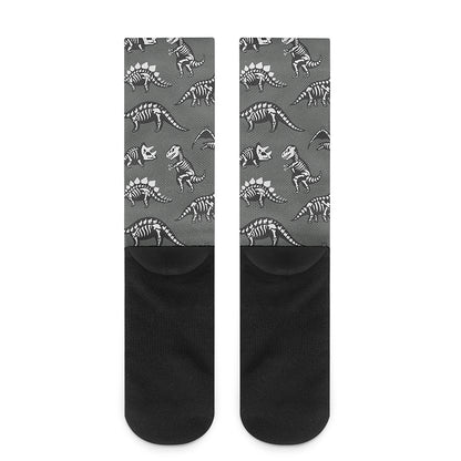 Dinosaur Fossil Pattern Print Crew Socks