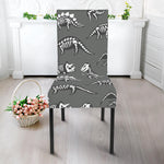 Dinosaur Fossil Pattern Print Dining Chair Slipcover