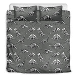 Dinosaur Fossil Pattern Print Duvet Cover Bedding Set