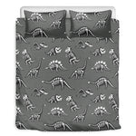 Dinosaur Fossil Pattern Print Duvet Cover Bedding Set