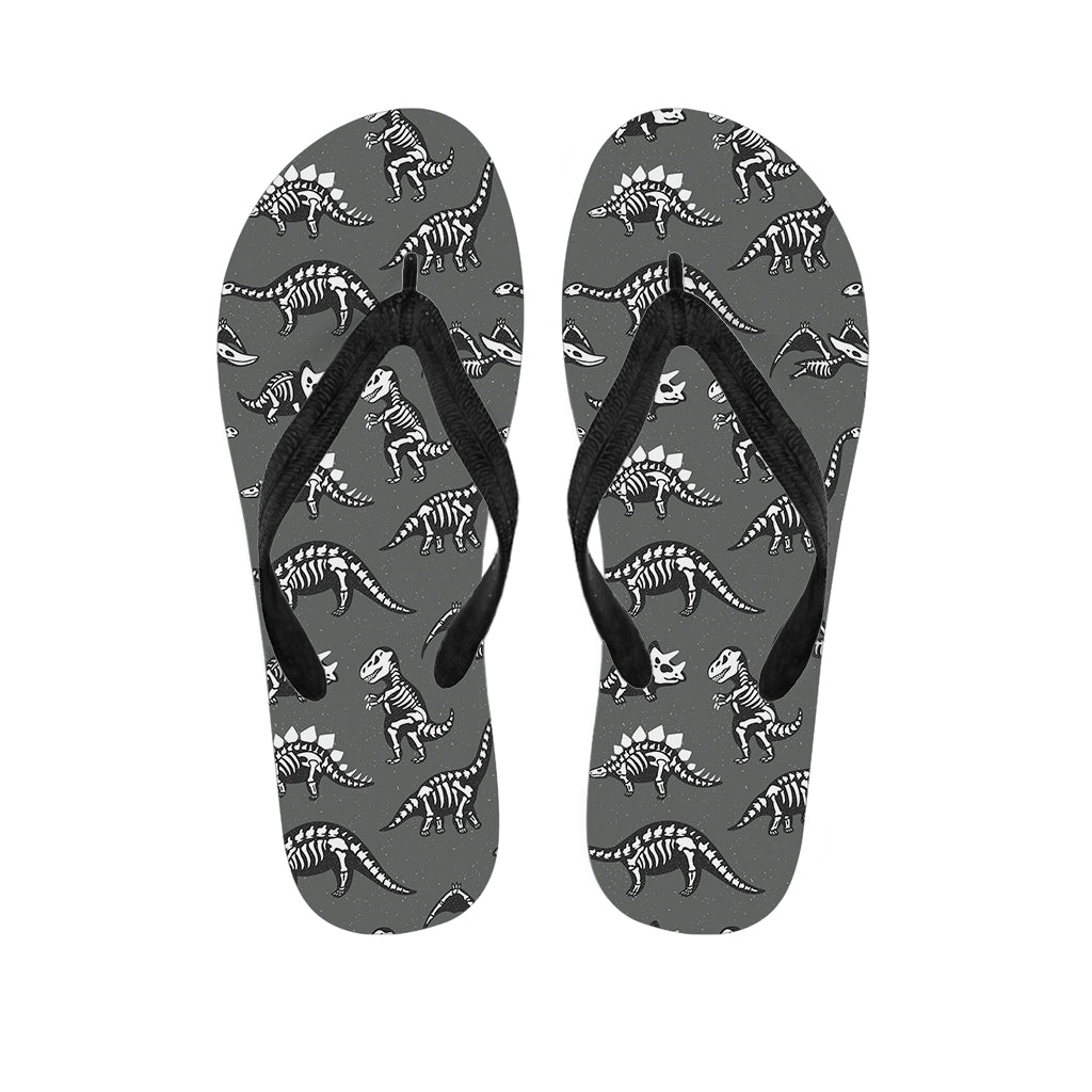 Dinosaur Fossil Pattern Print Flip Flops