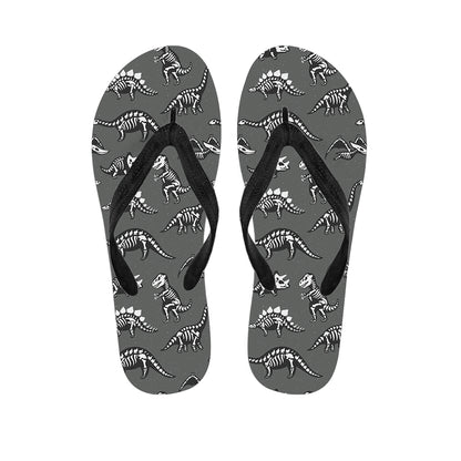 Dinosaur Fossil Pattern Print Flip Flops