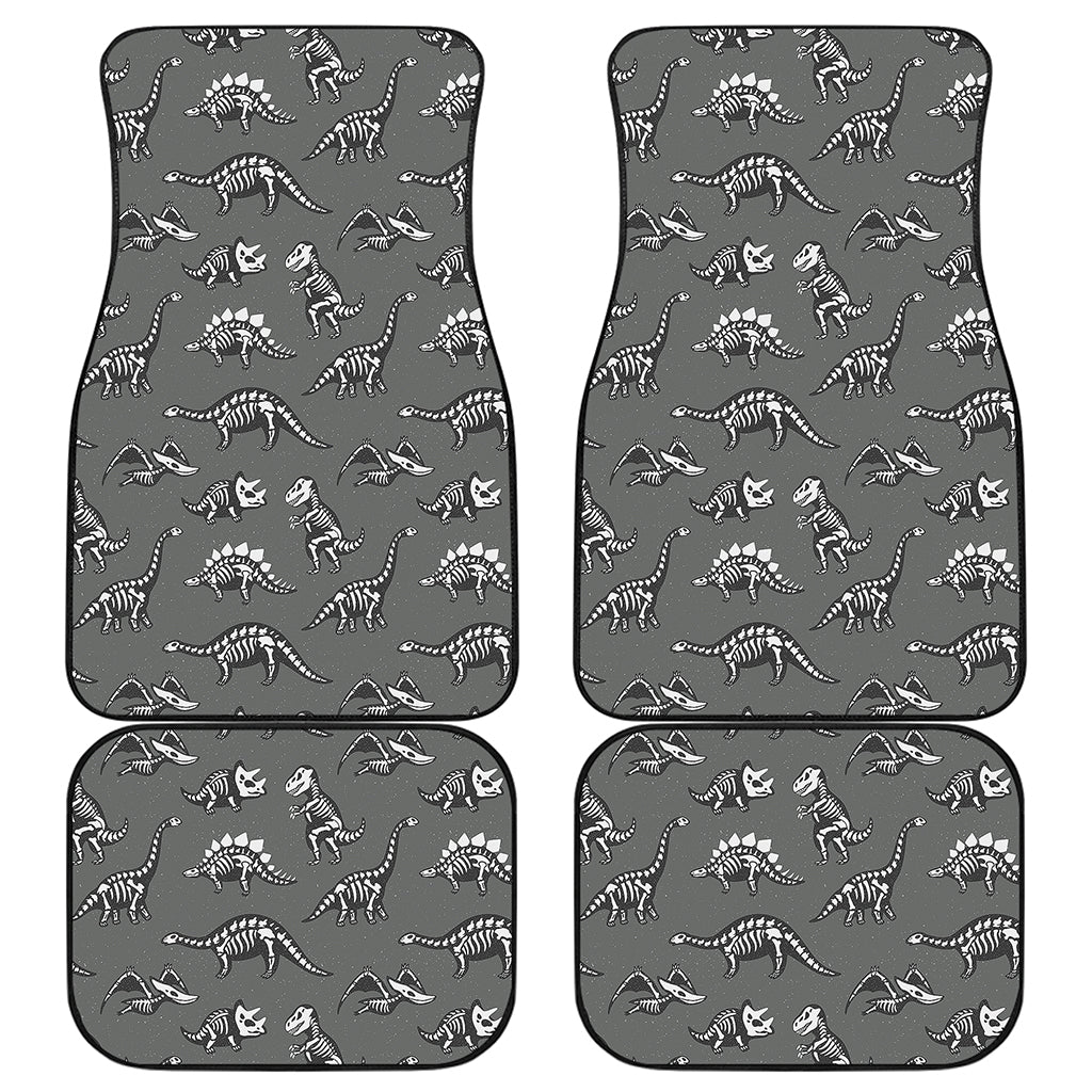Dinosaur Fossil Pattern Print Front and Back Car Floor Mats