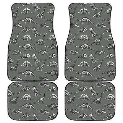 Dinosaur Fossil Pattern Print Front and Back Car Floor Mats