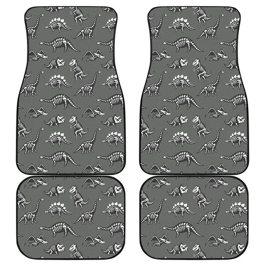 Dinosaur Fossil Pattern Print Front and Back Car Floor Mats