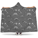 Dinosaur Fossil Pattern Print Hooded Blanket