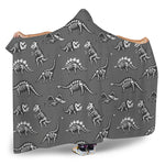 Dinosaur Fossil Pattern Print Hooded Blanket
