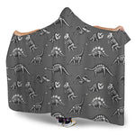 Dinosaur Fossil Pattern Print Hooded Blanket