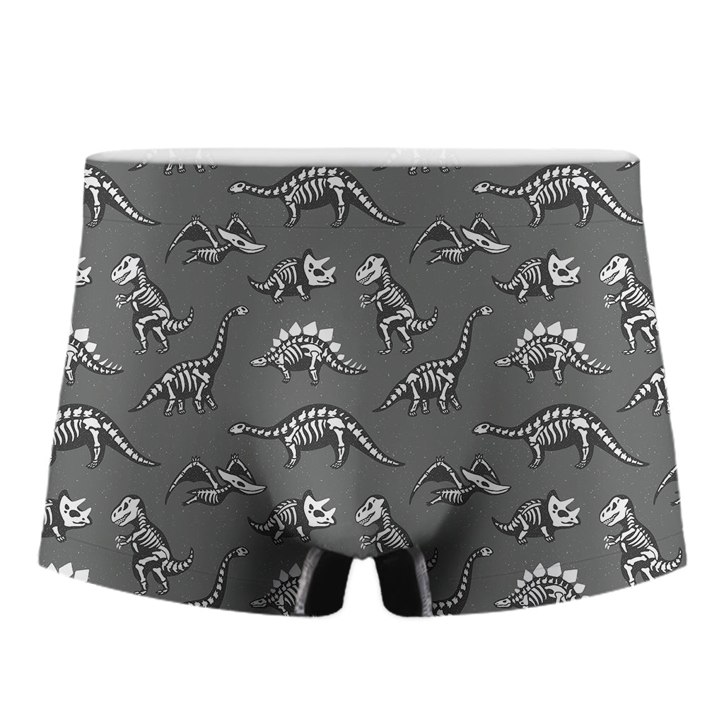 Dinosaur Fossil Pattern Print Men's Boxer Briefs