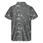 Dinosaur Fossil Pattern Print Men's Short Sleeve Shirt