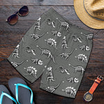 Dinosaur Fossil Pattern Print Men's Shorts