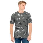 Dinosaur Fossil Pattern Print Men's T-Shirt