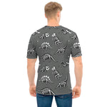 Dinosaur Fossil Pattern Print Men's T-Shirt