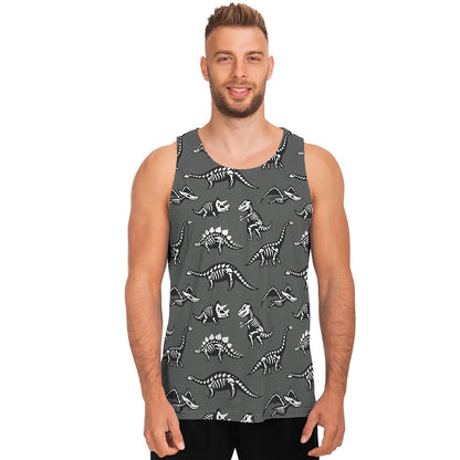 Dinosaur Fossil Pattern Print Men's Tank Top