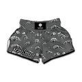 Dinosaur Fossil Pattern Print Muay Thai Boxing Shorts