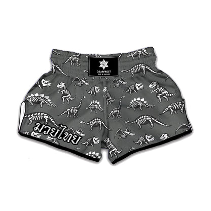 Dinosaur Fossil Pattern Print Muay Thai Boxing Shorts