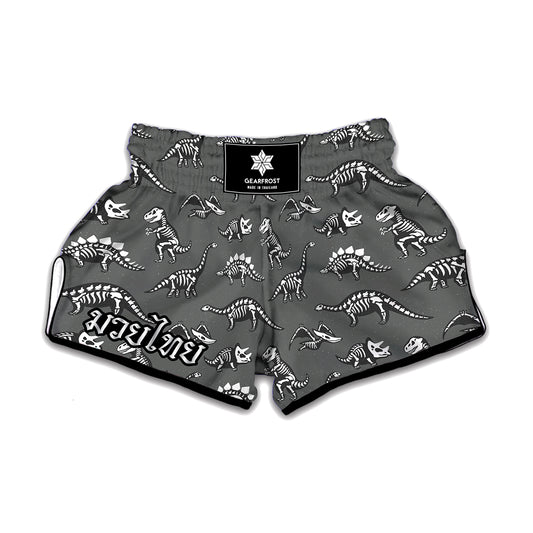 Dinosaur Fossil Pattern Print Muay Thai Boxing Shorts