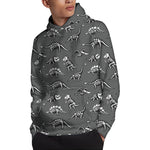 Dinosaur Fossil Pattern Print Pullover Hoodie