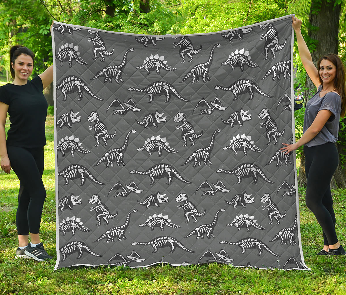 Dinosaur Fossil Pattern Print Quilt