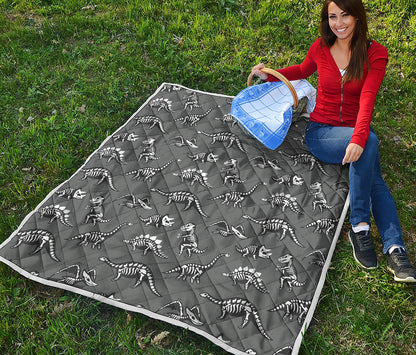 Dinosaur Fossil Pattern Print Quilt