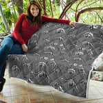 Dinosaur Fossil Pattern Print Quilt