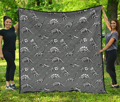 Dinosaur Fossil Pattern Print Quilt