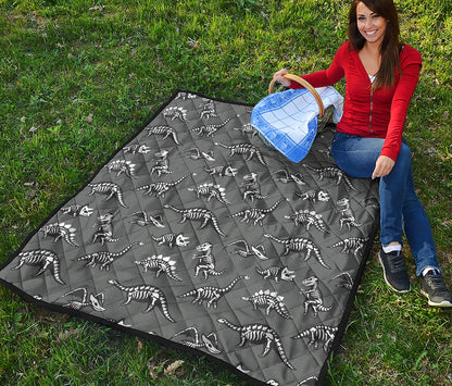 Dinosaur Fossil Pattern Print Quilt