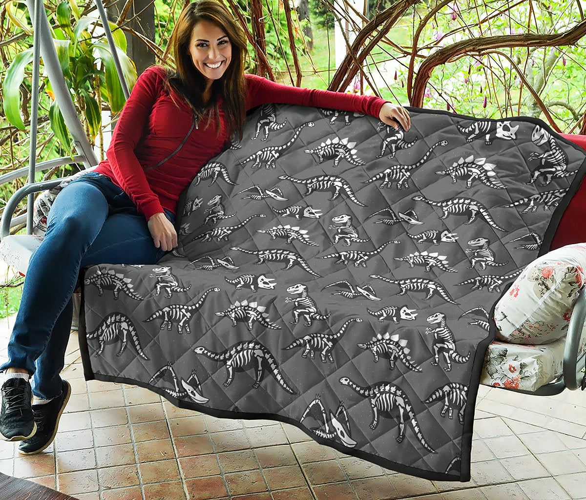 Dinosaur Fossil Pattern Print Quilt